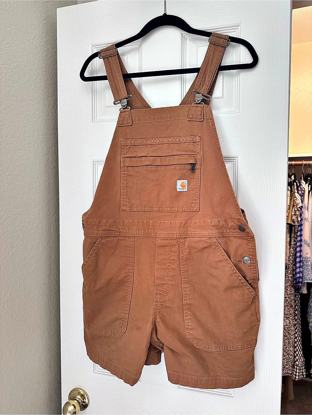 Carhartt Bib Brown Bib Overall Shorts Sz Medium